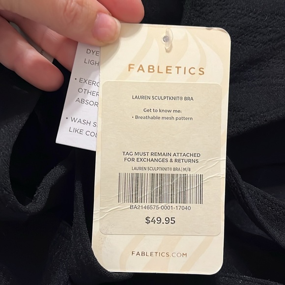 NEW Fabletics Lauren SculptKnit® Bra Black Size Medium 8 - Picture 4 of 5